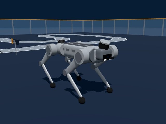 Unitree A2 industrial quadruped in brushed aluminium with a LiDAR in its nose
