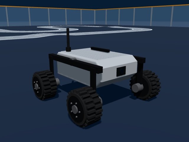 Leo Rover, a light-grey outdoor rover with black rocker beams and knobby tyres