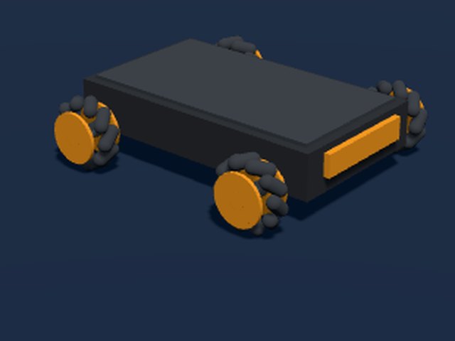 Robot with mecanum wheels driving sideways